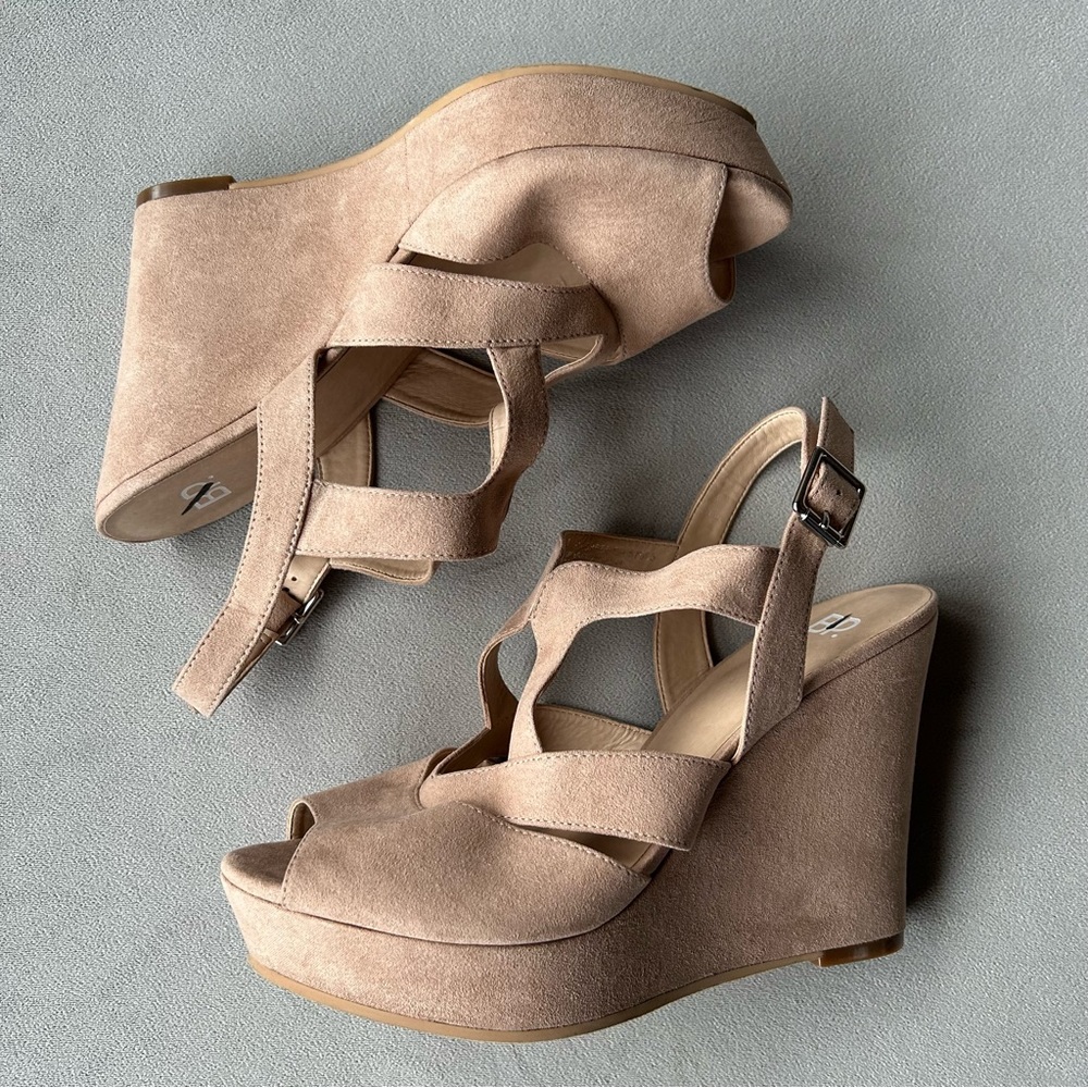Bp ~ Sunny ~ Platform Wedge Sandal ~ Blush Faux Suede ~ Women’s Size 7.5